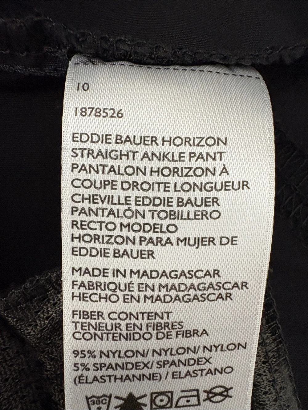Eddie Bauer Horizon Straight Ankle Pants - Women’s Size 10, Black